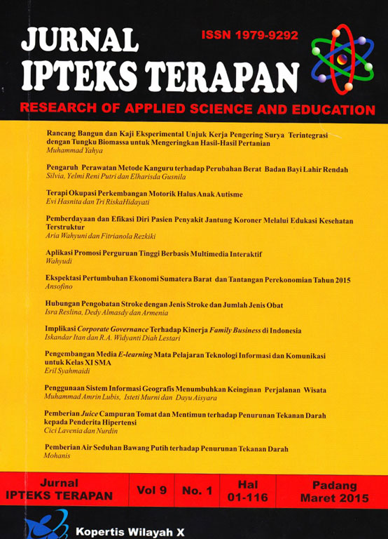 Jurnal Ipteks Terapan, Kopertis Wilayah X